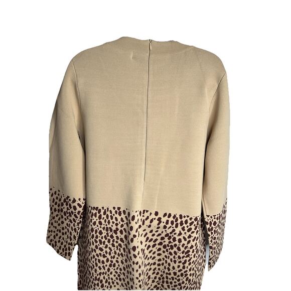 NWT Lily and Taylor Tan Spotted Dress Decorative Buttons Women’s Size Large - Picture 7 of 12